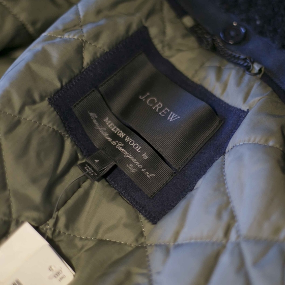 J.Crew Collection shearling bomber jacket | Navy | size 4 - Picture 9 of 16